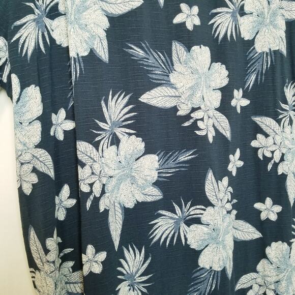 GEORGE Button Up Shirt Men's Short Sleeve Blue Floral Tropical Size 2XL ( 50-52) - Picture 6 of 10